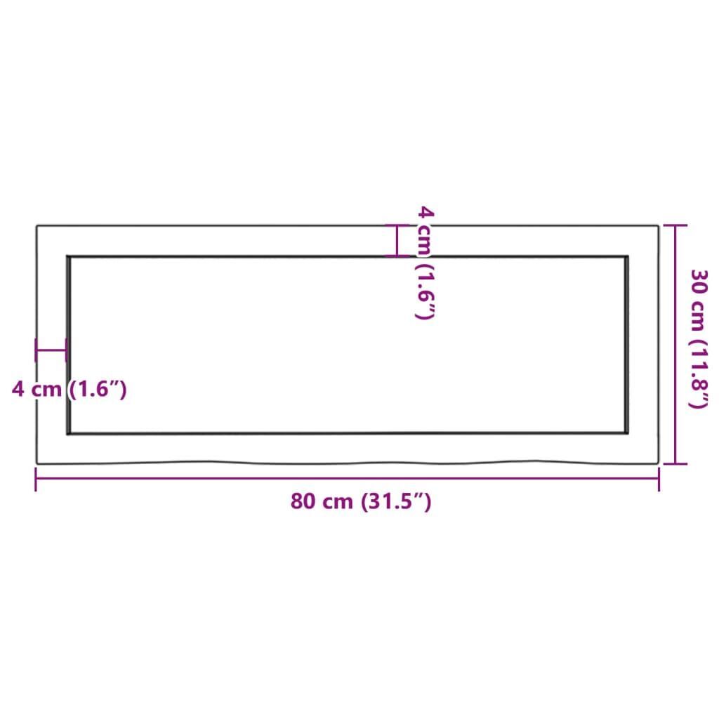 Wall Shelf Light Brown 80x30x(2-4) cm Treated Solid Wood Oak Price