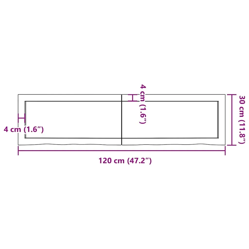 Wall Shelf Light Brown 120x30x(2-4) cm Treated Solid Wood Oak Price