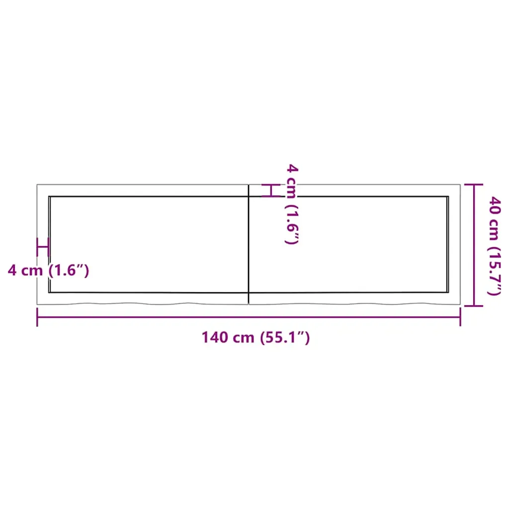 Wall Shelf Light Brown 140x40x(2-4) cm Treated Solid Wood Oak Price