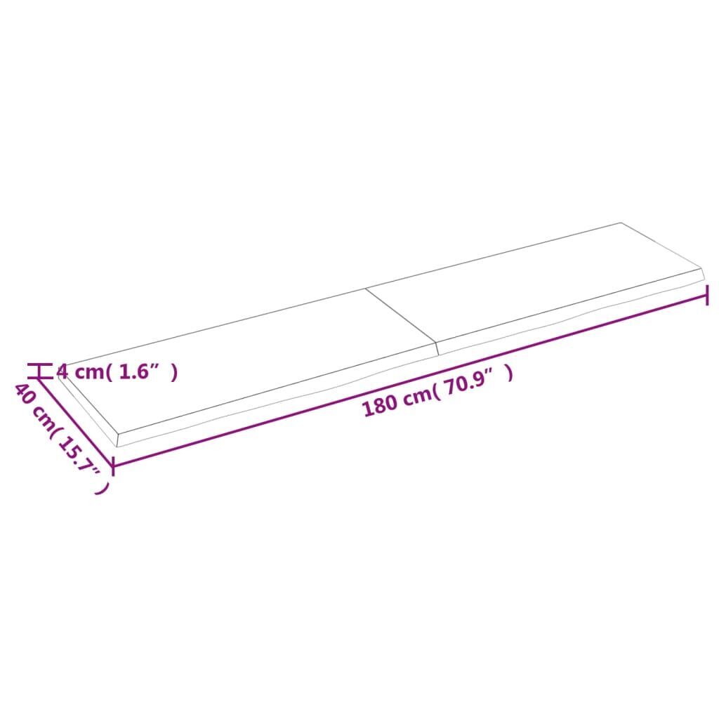 Wall Shelf Light Brown 180x40x(2-4) cm Treated Solid Wood Oak Price