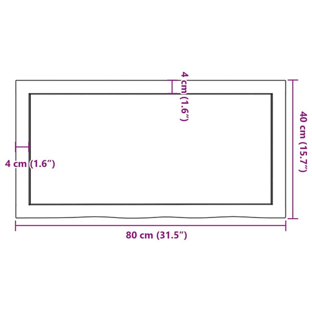 Wall Shelf Dark Brown 80x40x(2-4) cm Treated Solid Wood Oak Price