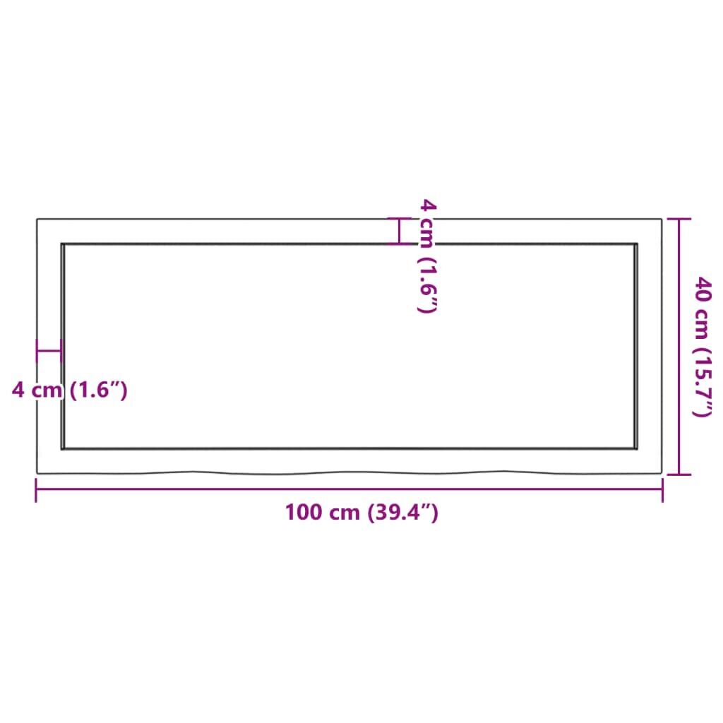 Wall Shelf Dark Brown 100x40x(2-4) cm Treated Solid Wood Oak Price