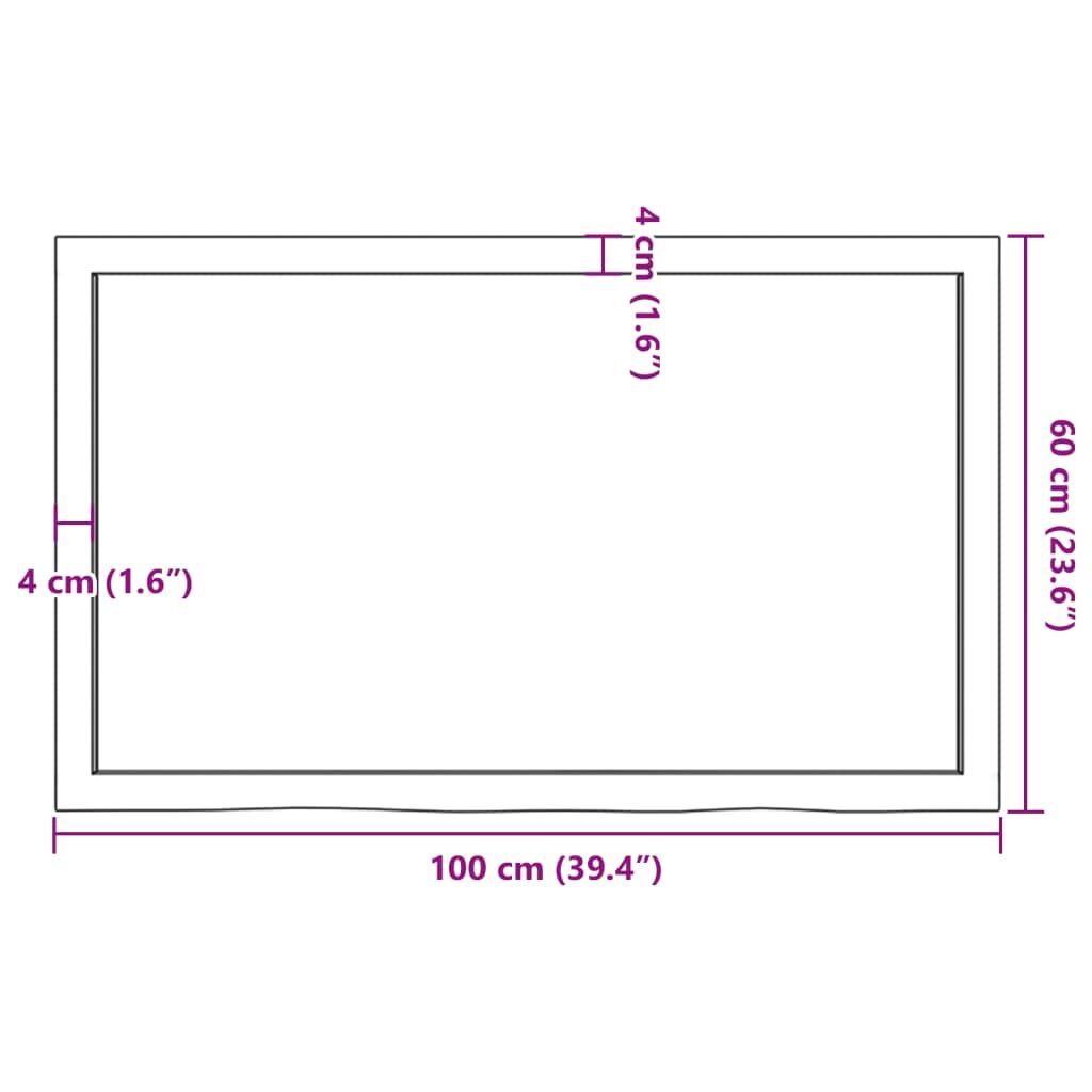 Wall Shelf Dark Brown 100x60x(2-6) cm Treated Solid Wood Oak Price