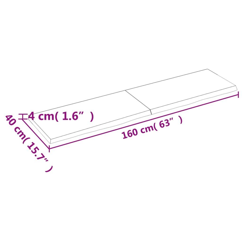Wall Shelf Dark Brown 160x40x(2-4) cm Treated Solid Wood Oak Price