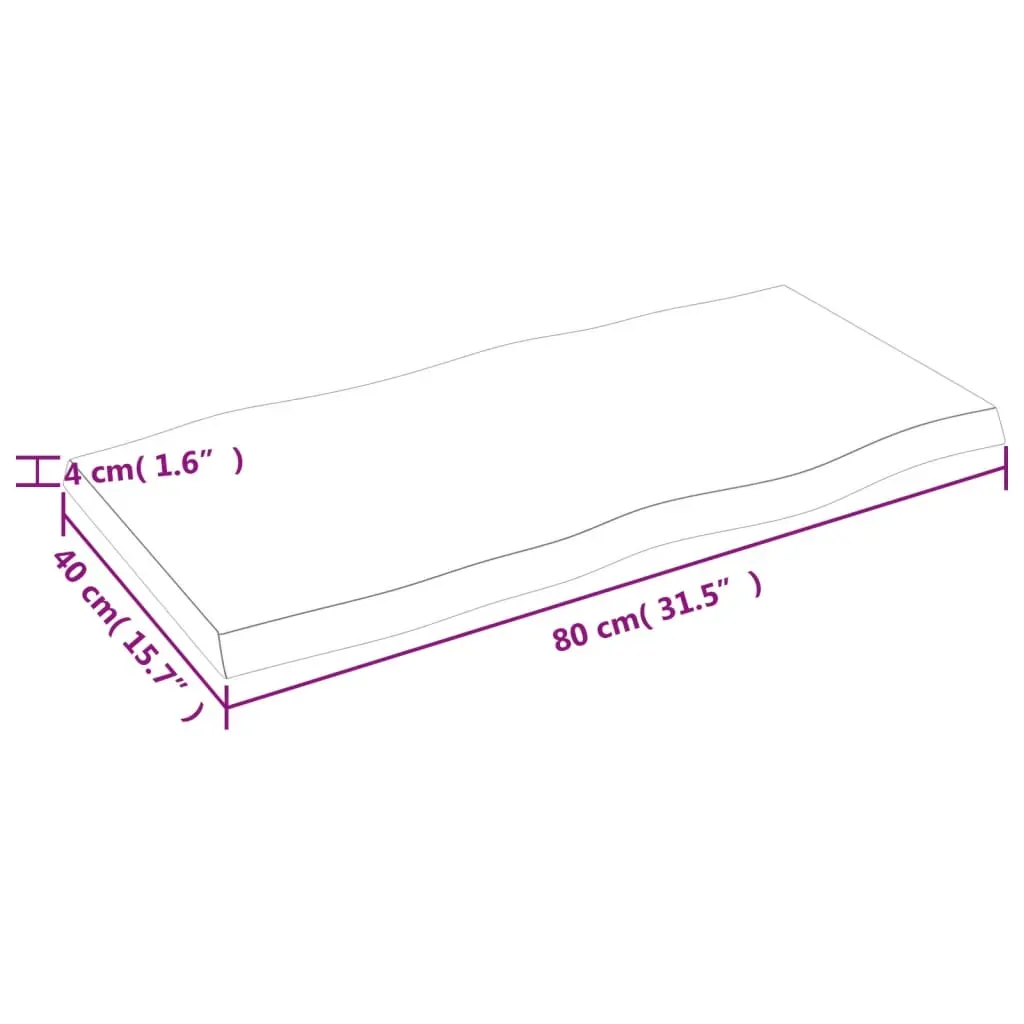 Table Top Light Brown 80x40x(2-4) cm Treated Solid Wood Live Edge Price