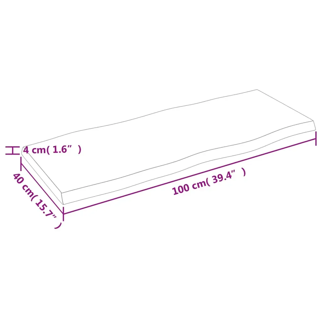 Table Top Light Brown 100x40x(2-4)cm Treated Solid Wood Live Edge Price