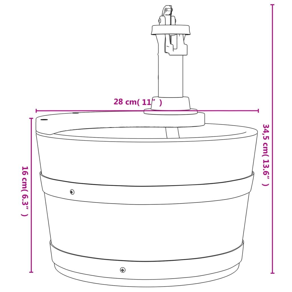 Water Fountain with Pump 28x28x34.5 cm Solid Wood Fir Price