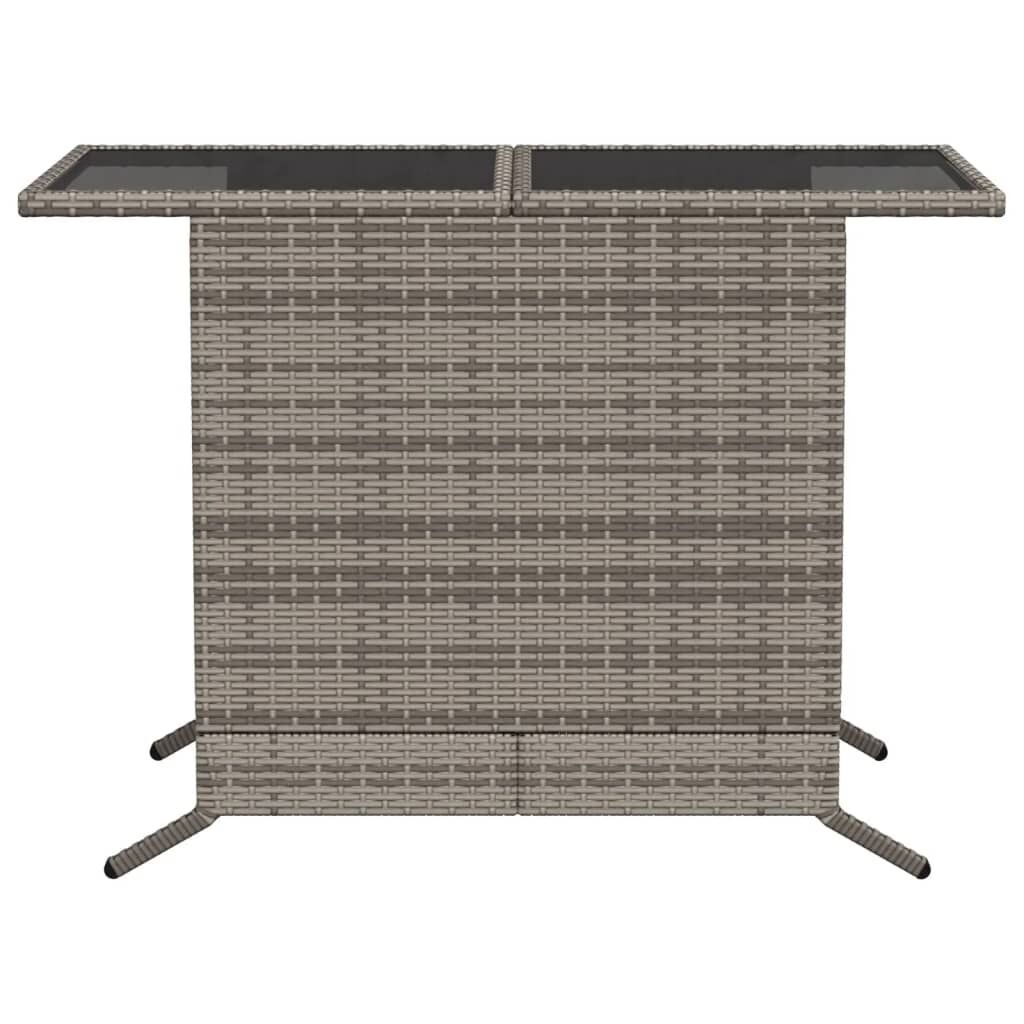 3 Piece Bistro Set with Cushions Grey Poly Rattan Price