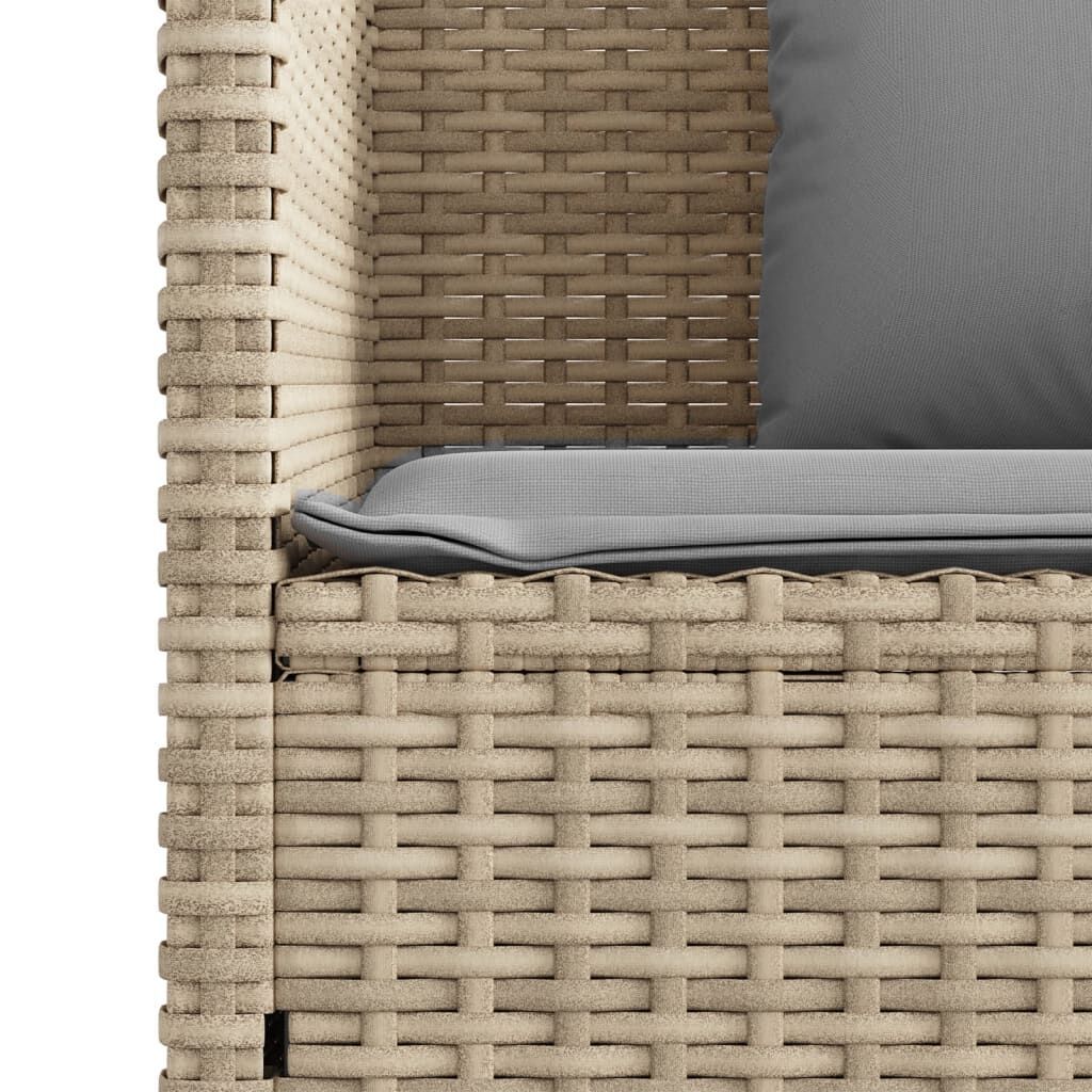 Garden Bench with Cushions Beige Poly Rattan Price