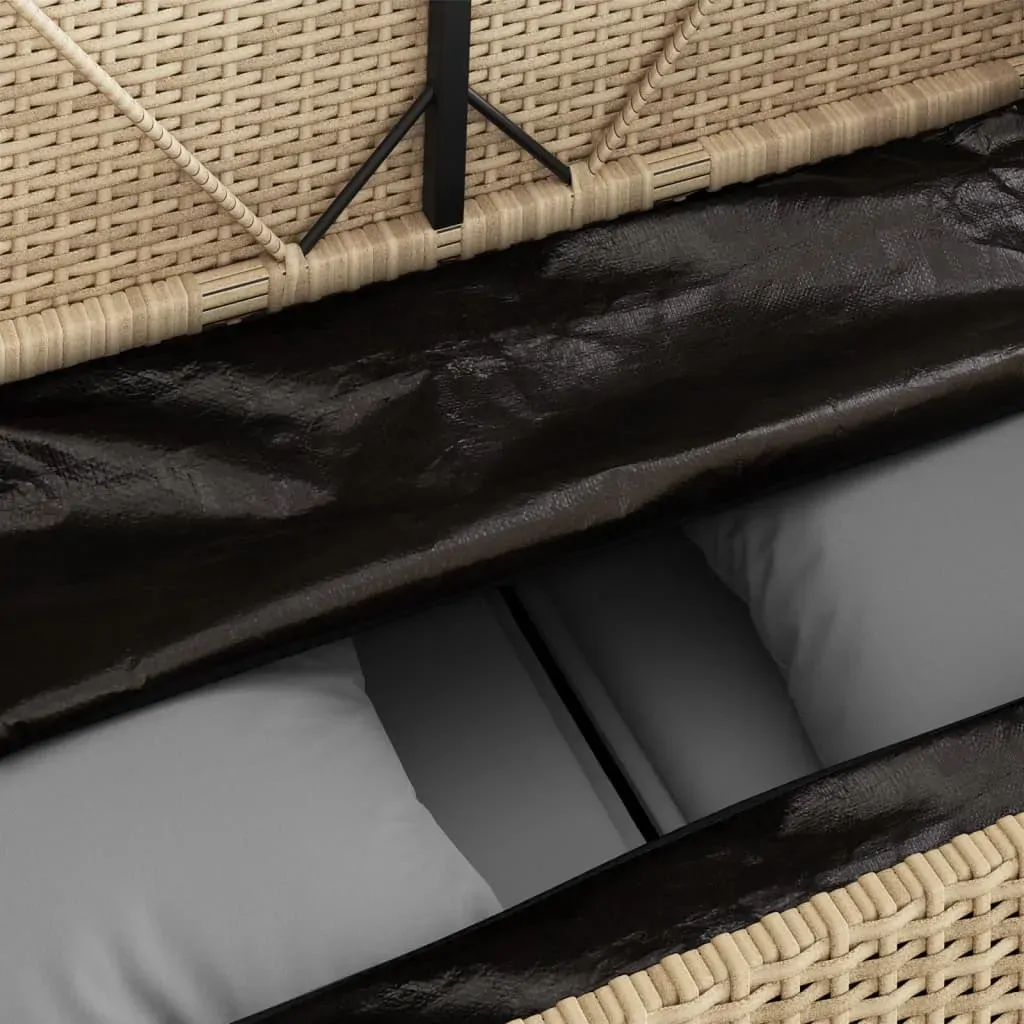 Garden Bench with Cushions Beige Poly Rattan Price