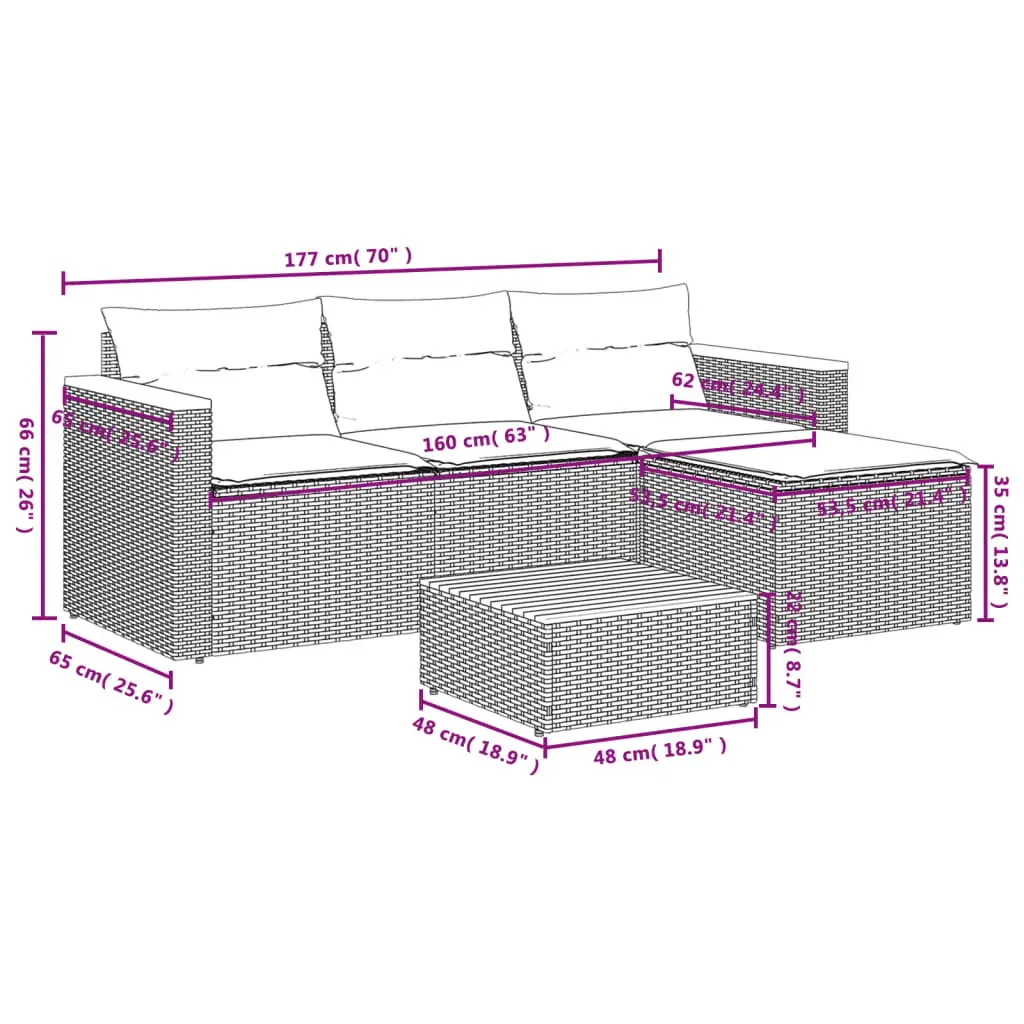 3 Piece Garden Sofa Set with Cushions Black Poly Rattan Price