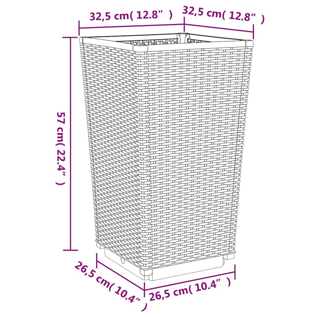 Garden Planters 2 pcs Blue Grey 32.5x32.5x57 cm PP Price