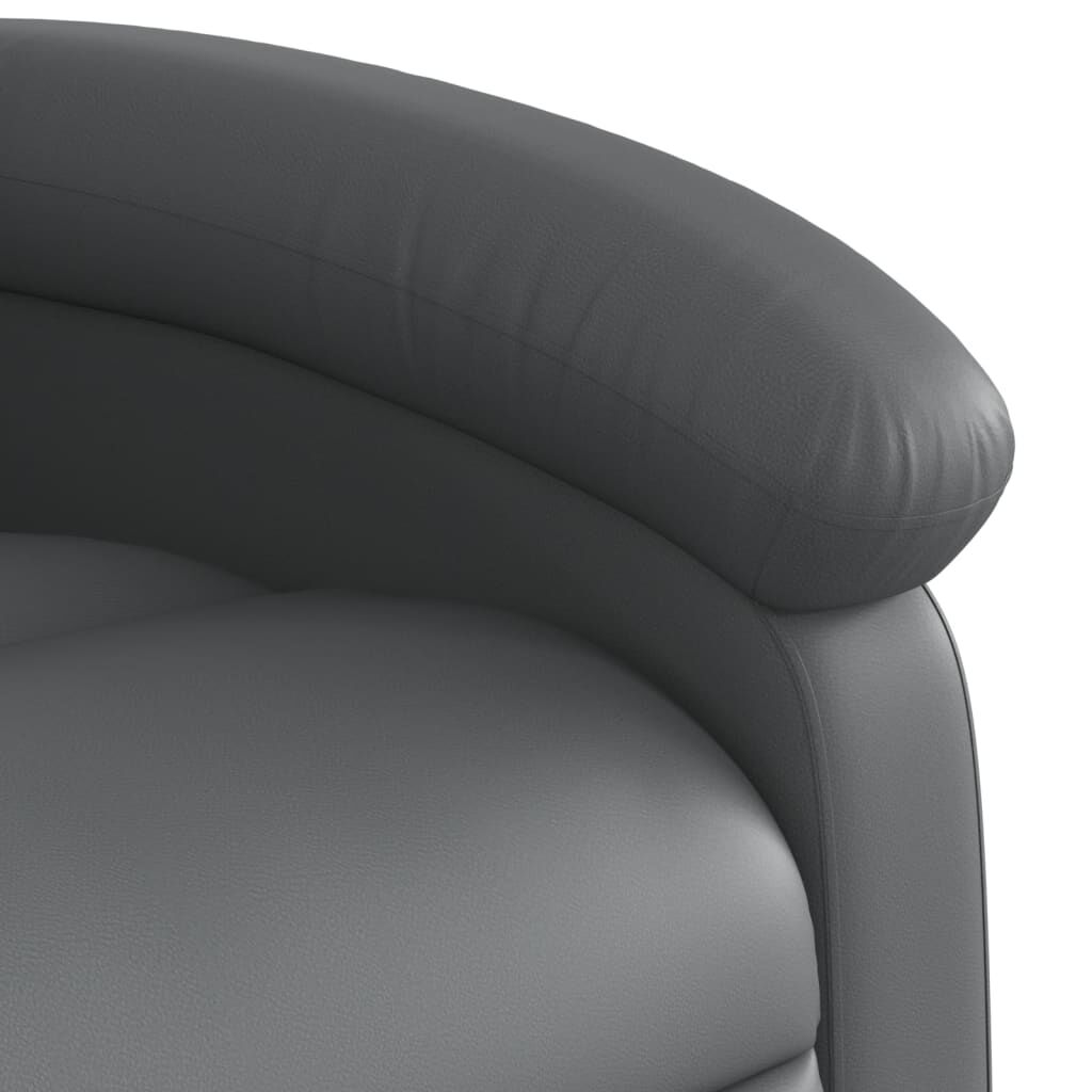 Massage Recliner Chair Grey Faux Leather Price