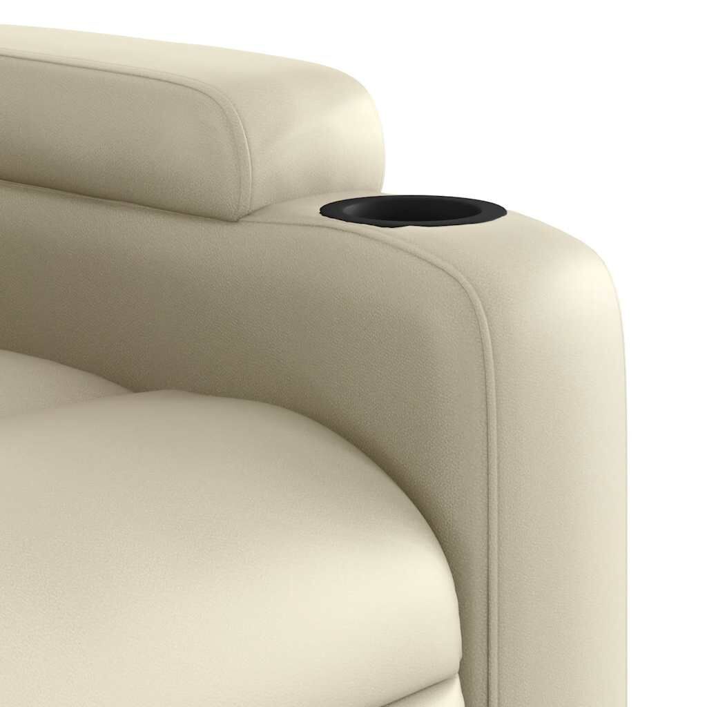 Massage Recliner Chair Cream Faux Leather Price