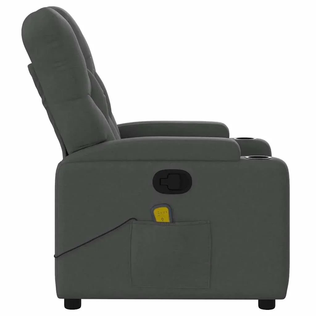 Massage Recliner Chair Dark Grey Fabric Price