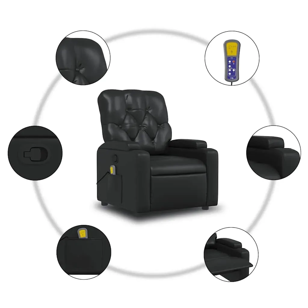 Massage Recliner Chair Black Faux Leather Price