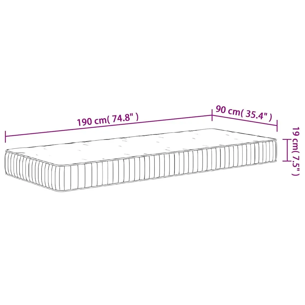 Pocket Spring Mattress Medium 90x190 cm Price