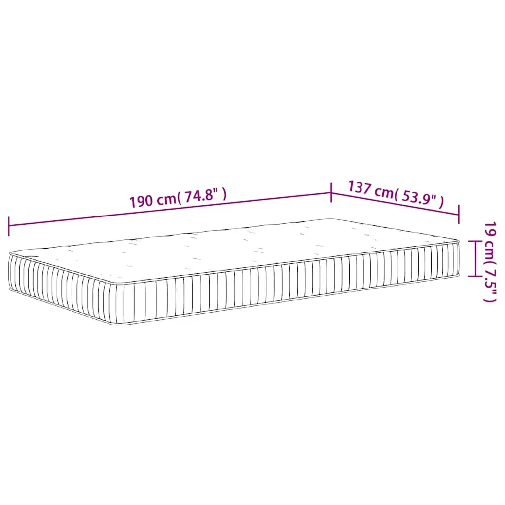 Pocket Spring Mattress Medium 137x190 cm Price