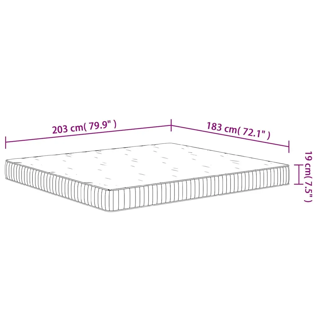 Pocket Spring Mattress Medium 183x203 cm King Size Price