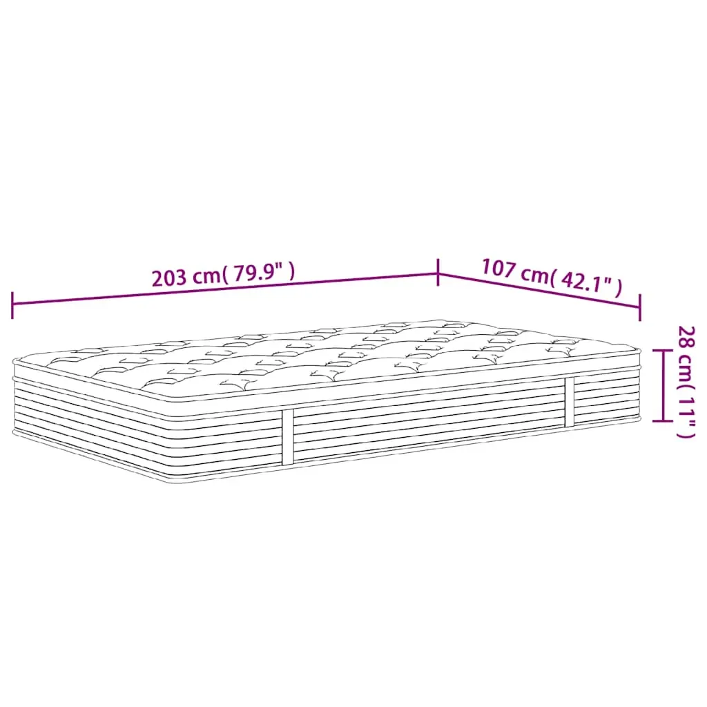 Pocket Spring Mattress Medium 107x203 cm King Single Size Price