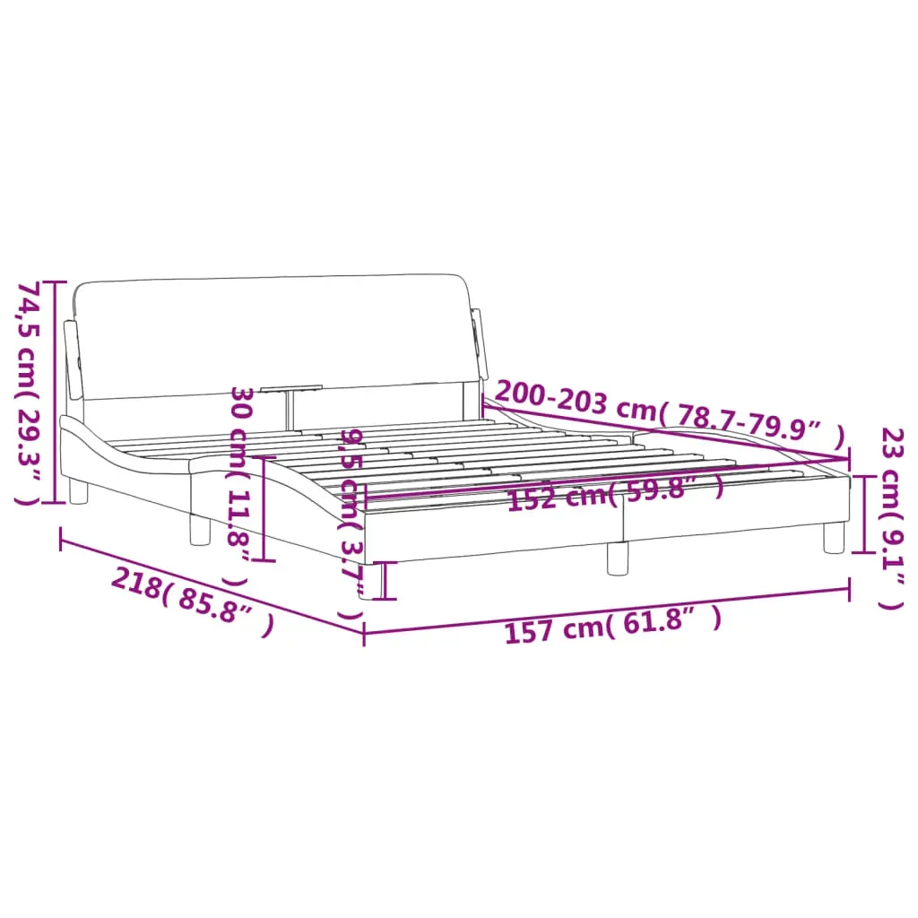 Bed Frame "Dover" Black 152x203 cm Queen Faux Leather Price