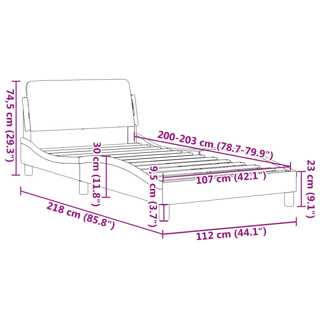Bed Frame without Mattress Dark Grey 107x203 cm King Single Velvet Price