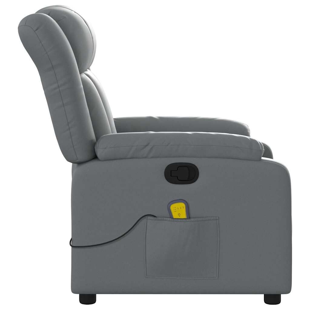 Massage Recliner Chair Grey Faux Leather Price