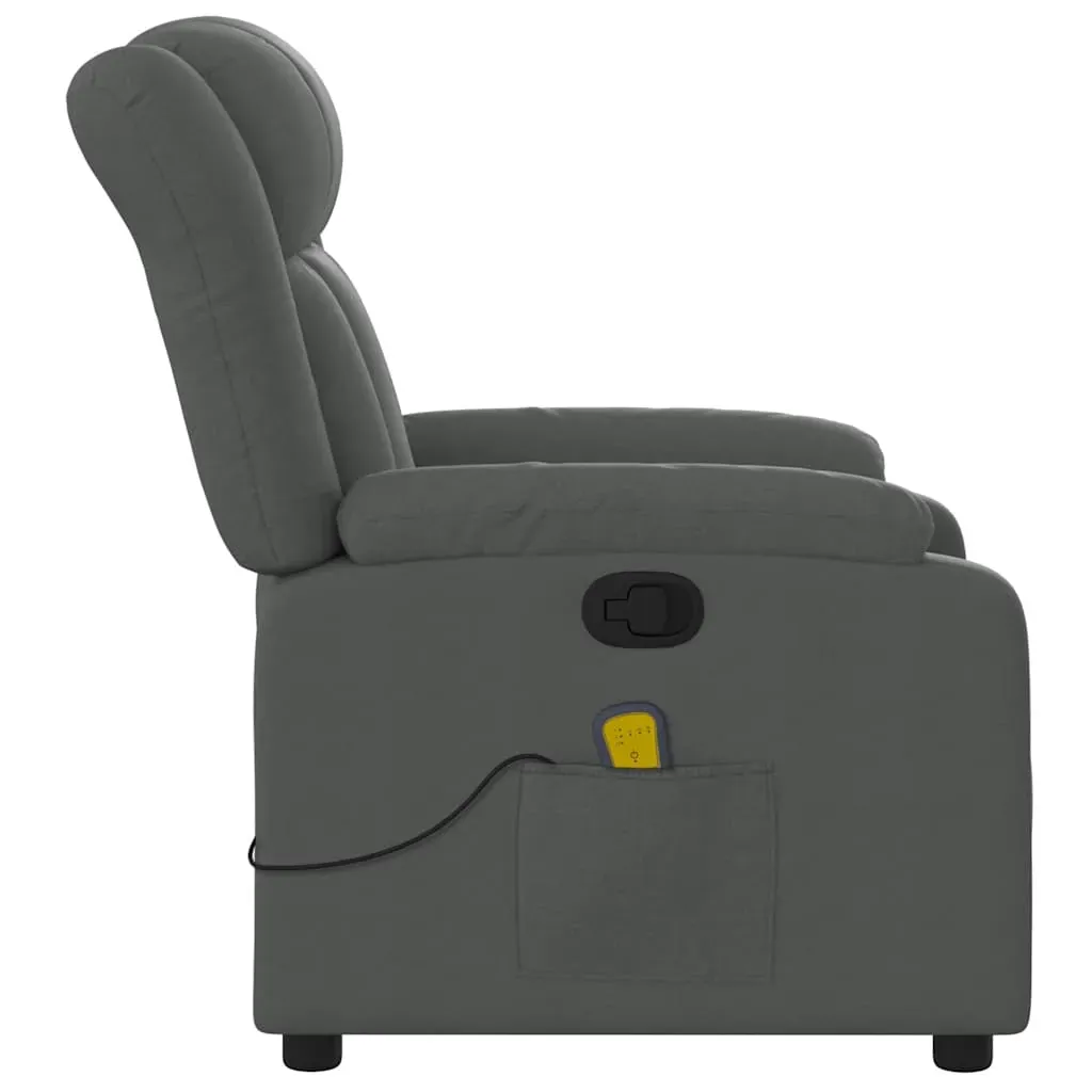 Massage Recliner Chair Dark Grey Fabric Price