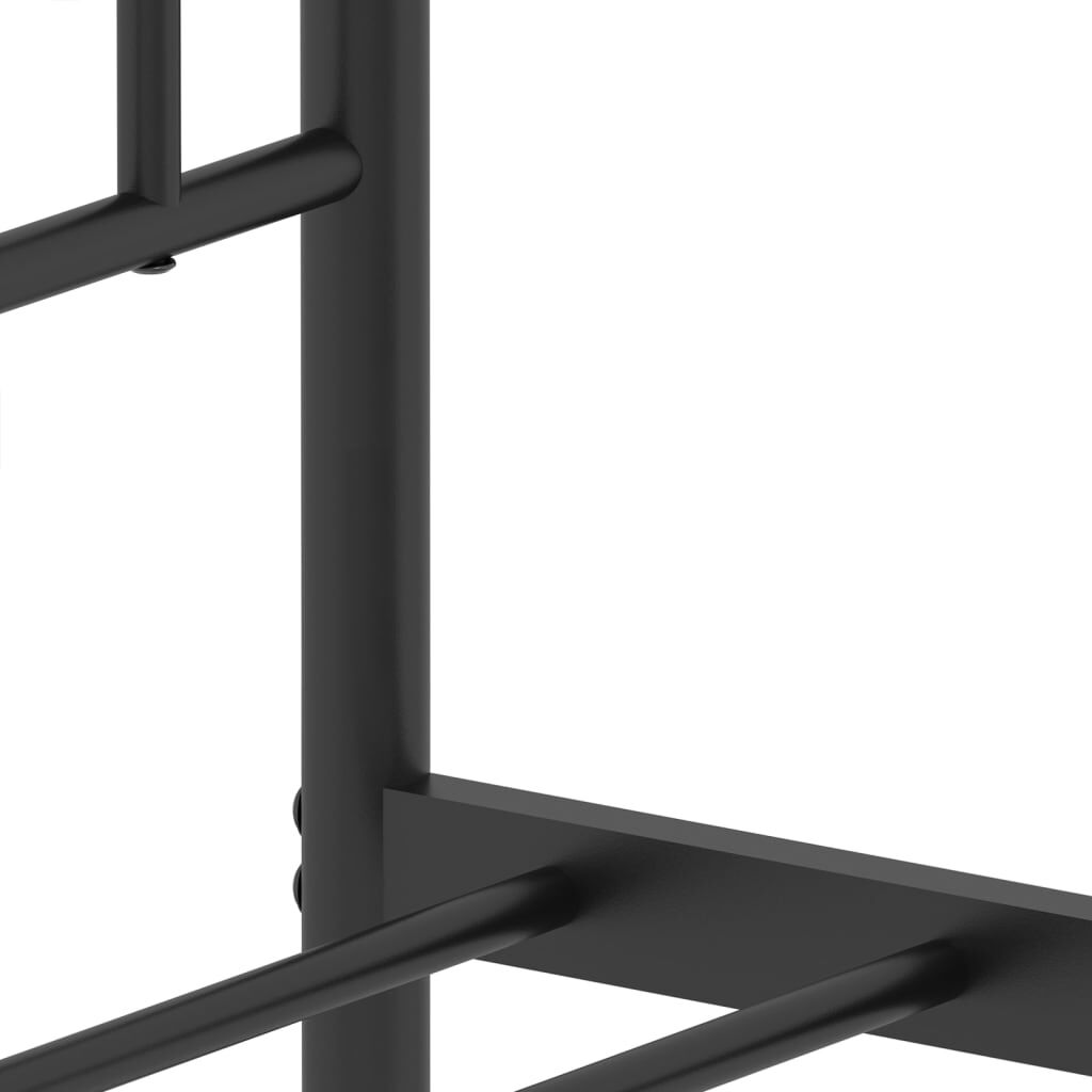 Metal Bed Frame without Mattress with Footboard Black 135x190 cm Price