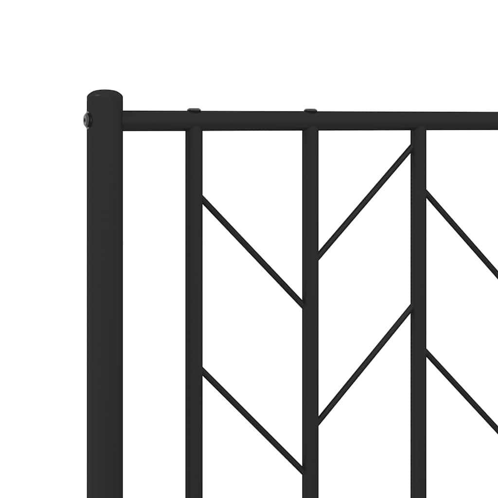 Metal Bed Frame without Mattress with Headboard Black 150x200 cm Price