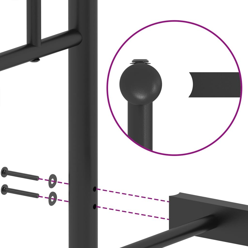 Metal Bed Frame without Mattress with Footboard Black 107x203 cm King Single Price