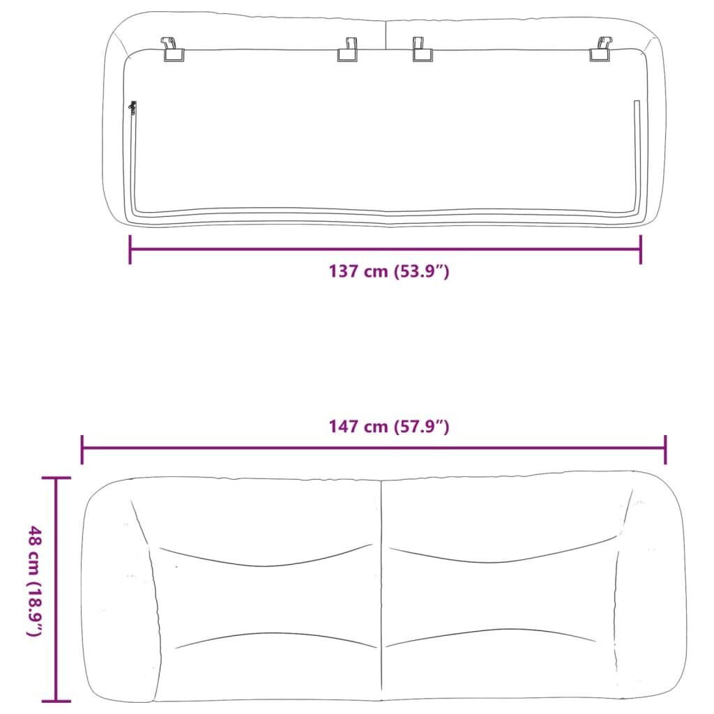 Headboard Cushion Black 137 cm Double Fabric Price