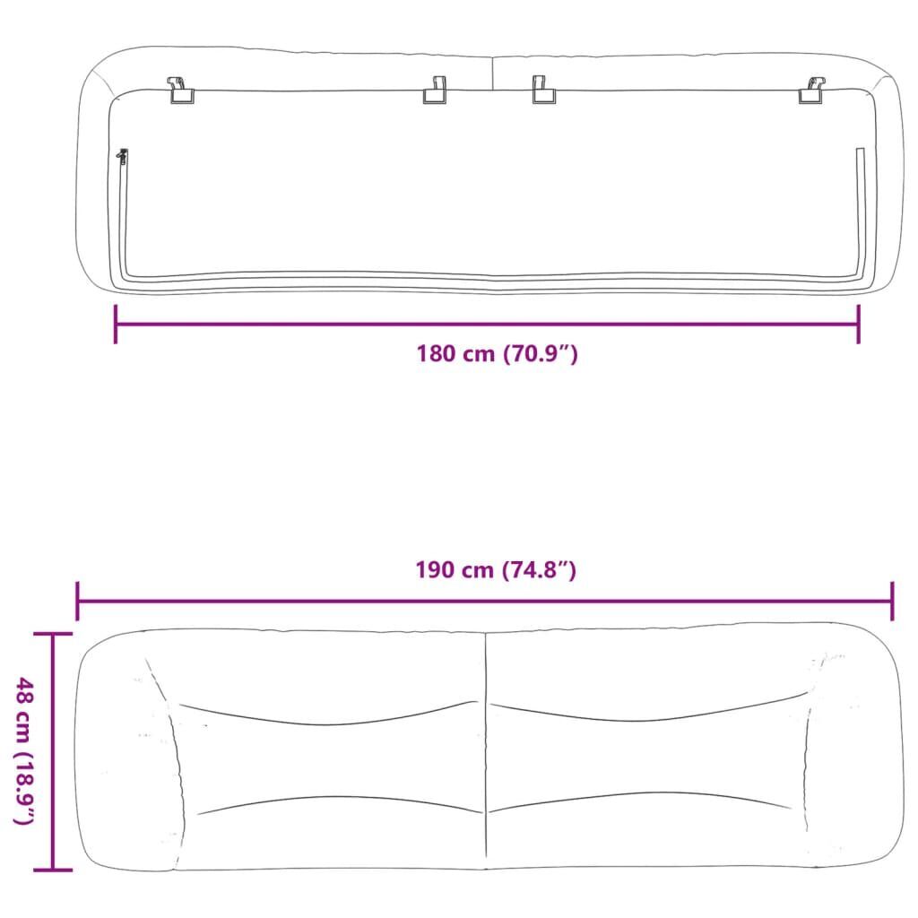 Headboard Cushion Black 180 cm Fabric Price