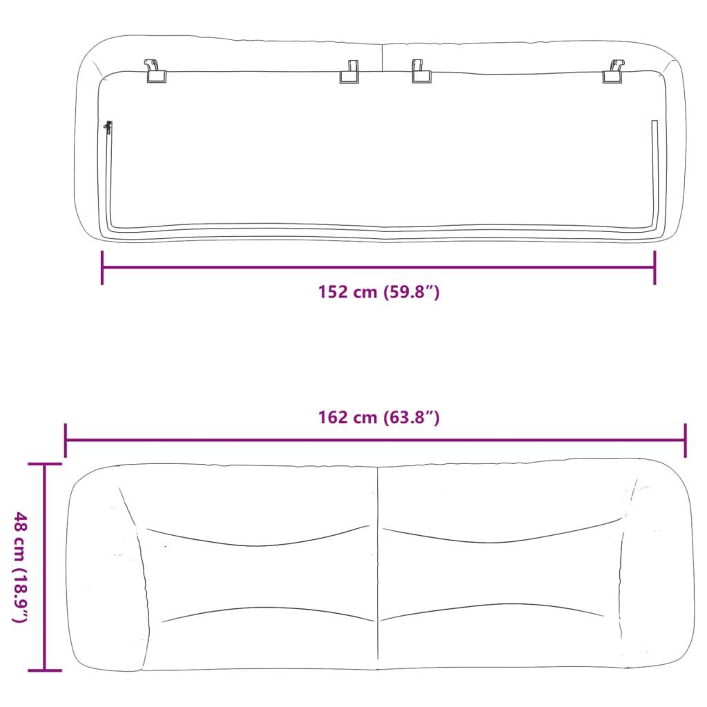 Headboard Cushion Black 152 cm Queen Faux Leather Price