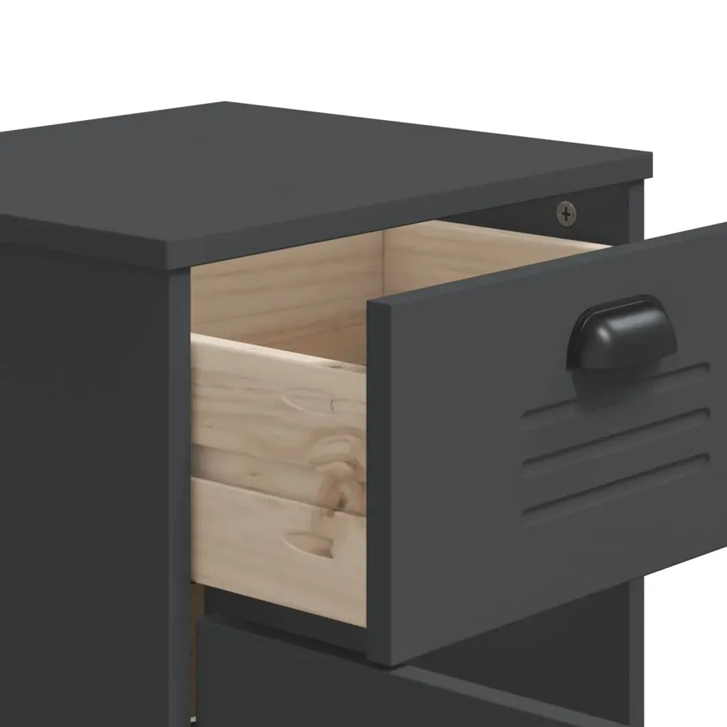Bedside Cabinet VIKEN Anthracite Grey Engineered Wood Price