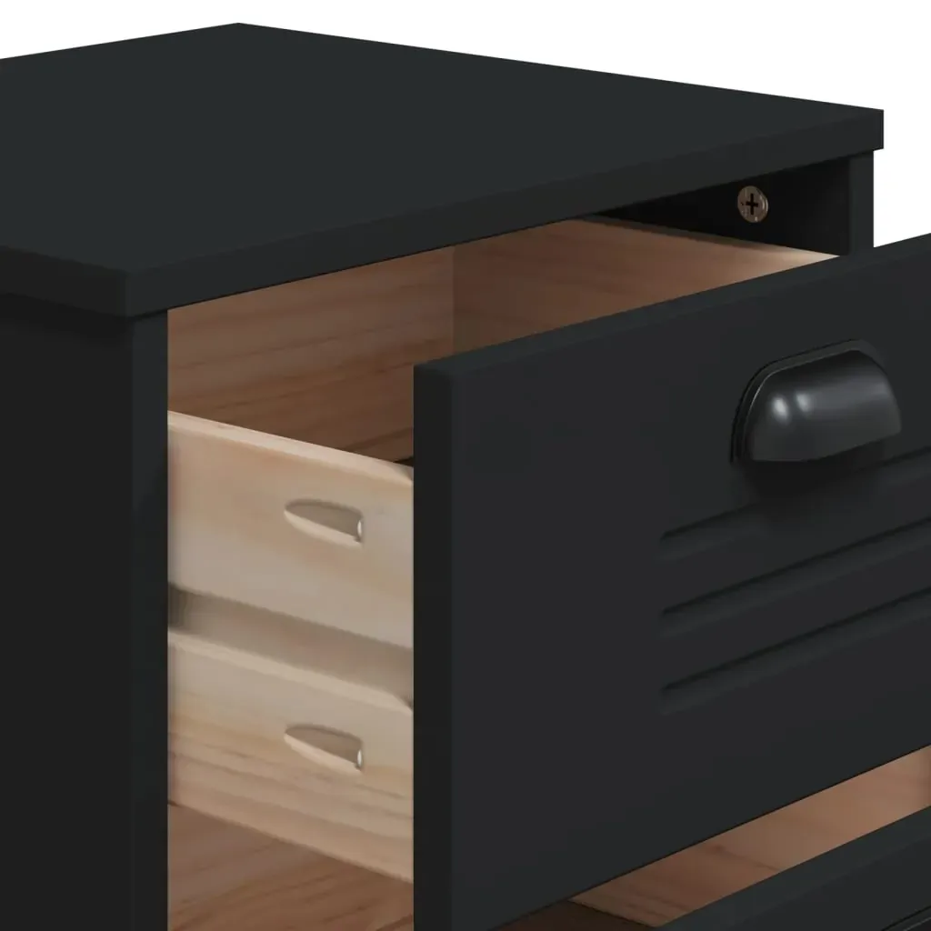 Bedside Cabinet VIKEN Black Engineered Wood Price