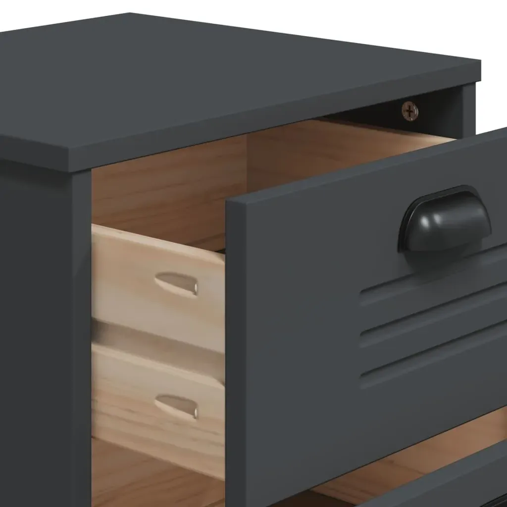 Bedside Cabinet VIKEN Anthracite Grey Engineered Wood Price