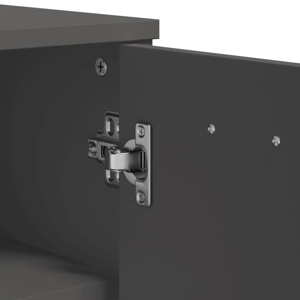 Shoe Cabinet VIKEN Anthracite Grey Engineered Wood Price