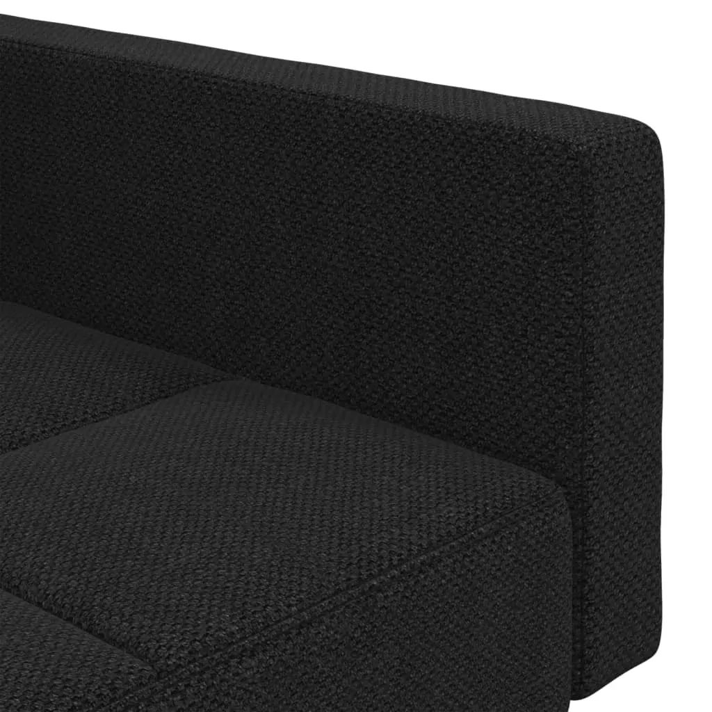 2-Seater Sofa Bed with Two Pillows Black Fabric Price