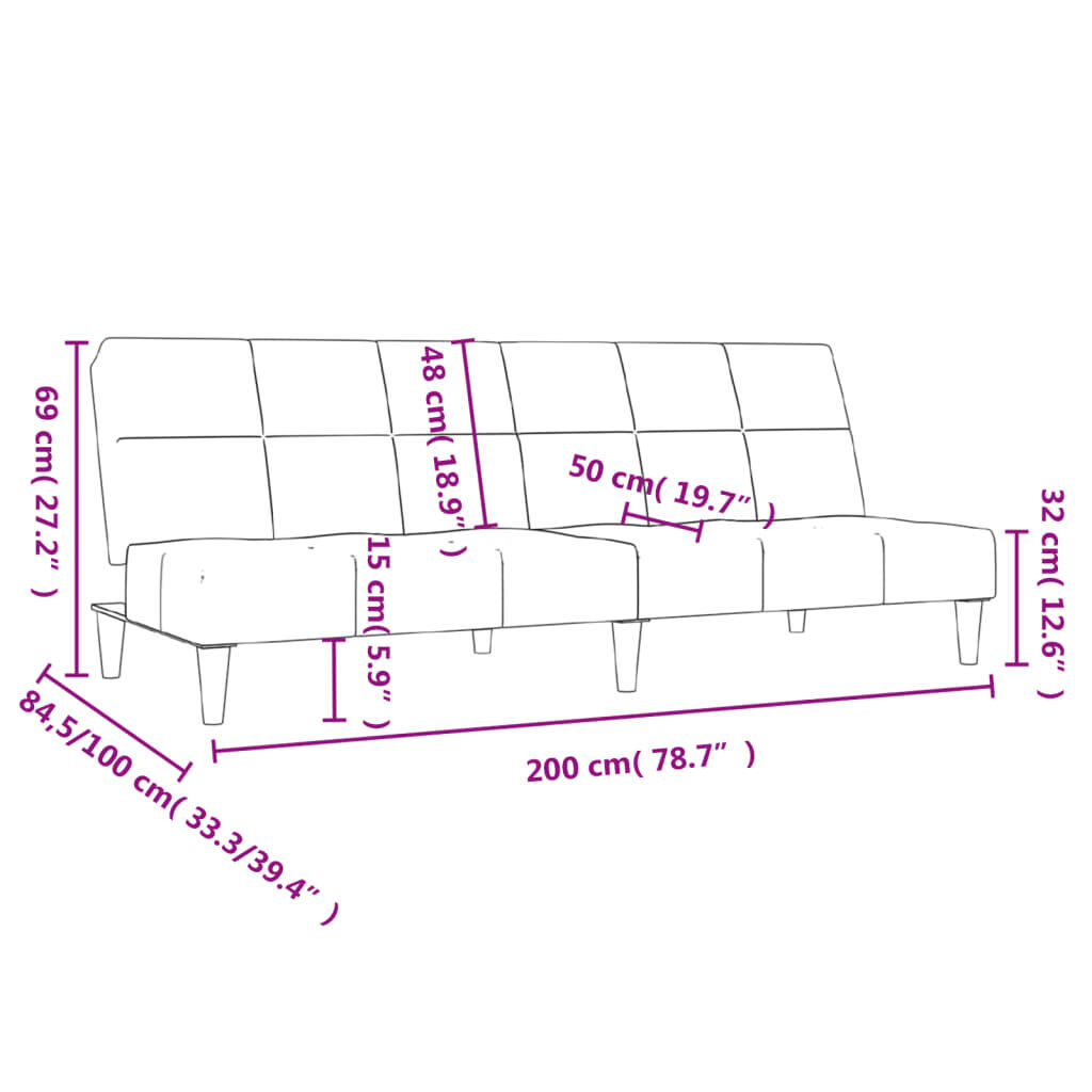 2-Seater Sofa Bed Fabric Price