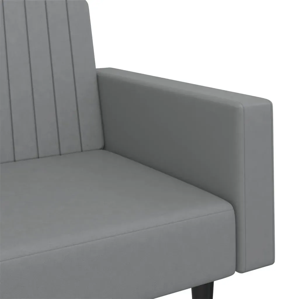 2-Seater Sofa Bed Grey Faux Leather Price
