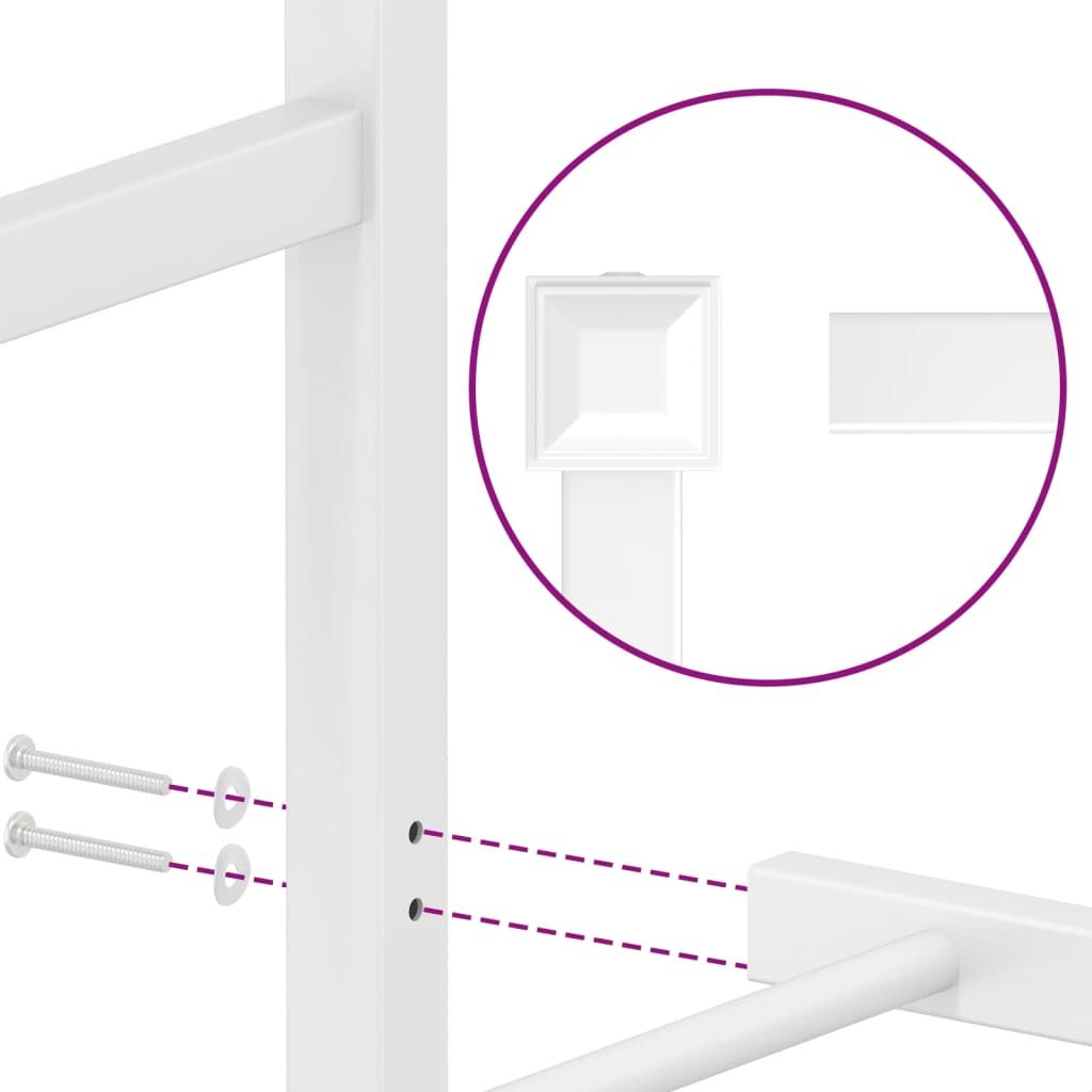 Metal Bed Frame without Mattress with Headboard White 150x200 cm Price