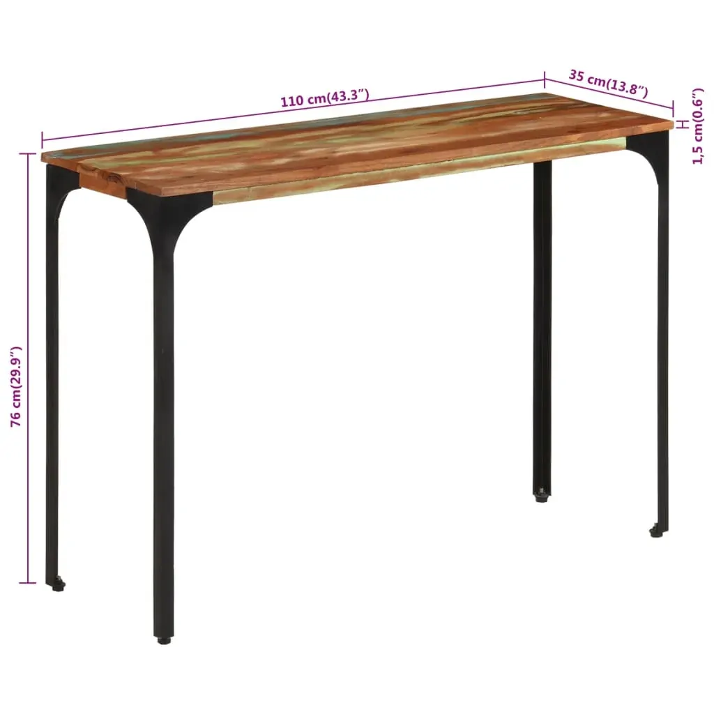 Console Table 110x35x76 cm Solid Wood Reclaimed Price