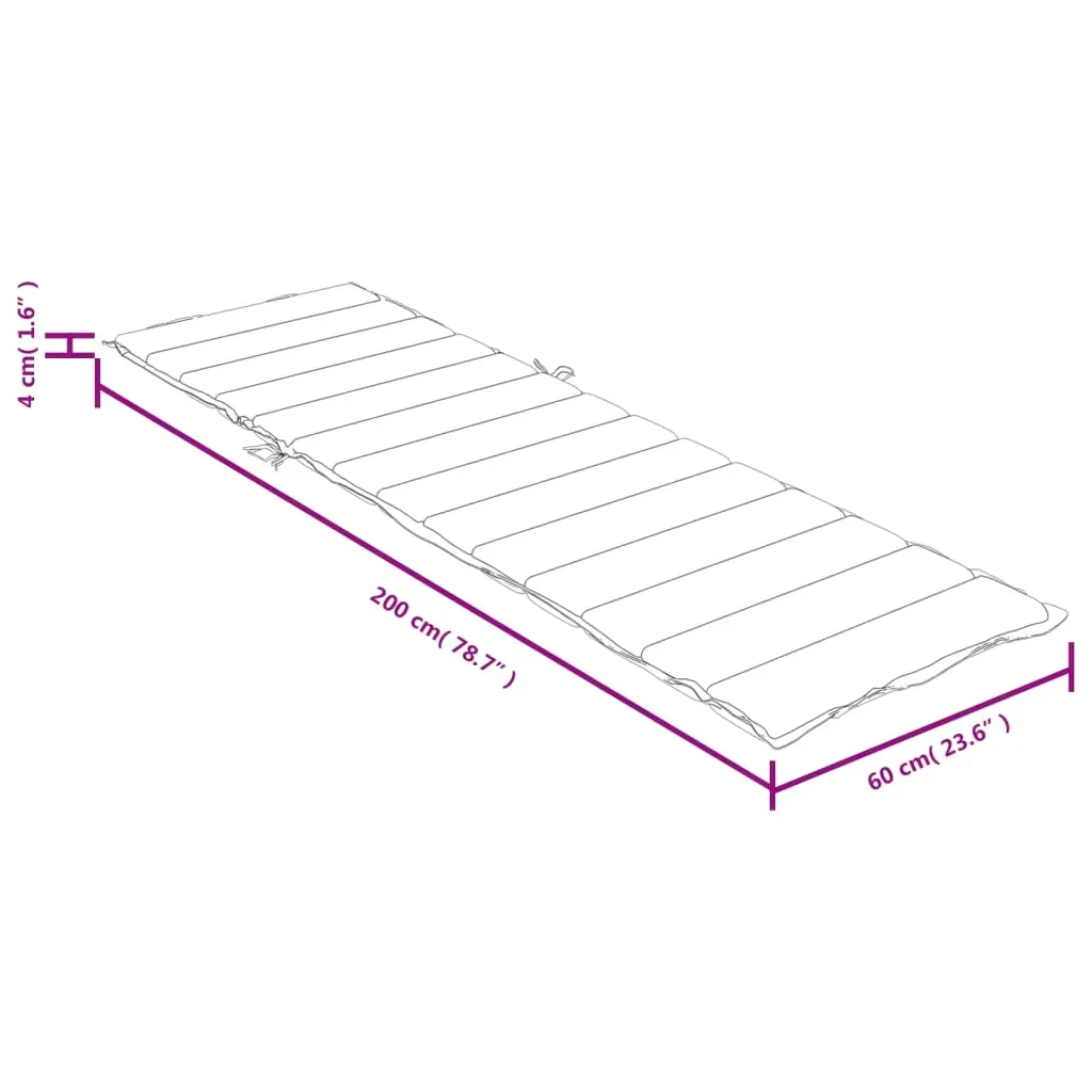 Sun Lounger Cushion Melange Anthracite 200x60x4 cm Fabric Price