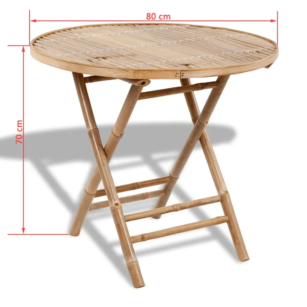 5 Piece Folding Outdoor Dining Set Bamboo Price