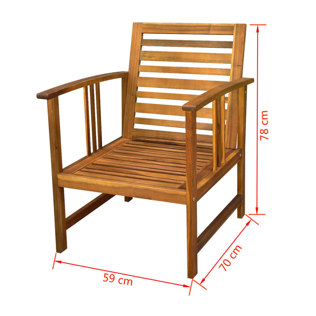 4 Piece Garden Lounge Set with Cushions Solid Acacia Wood Price
