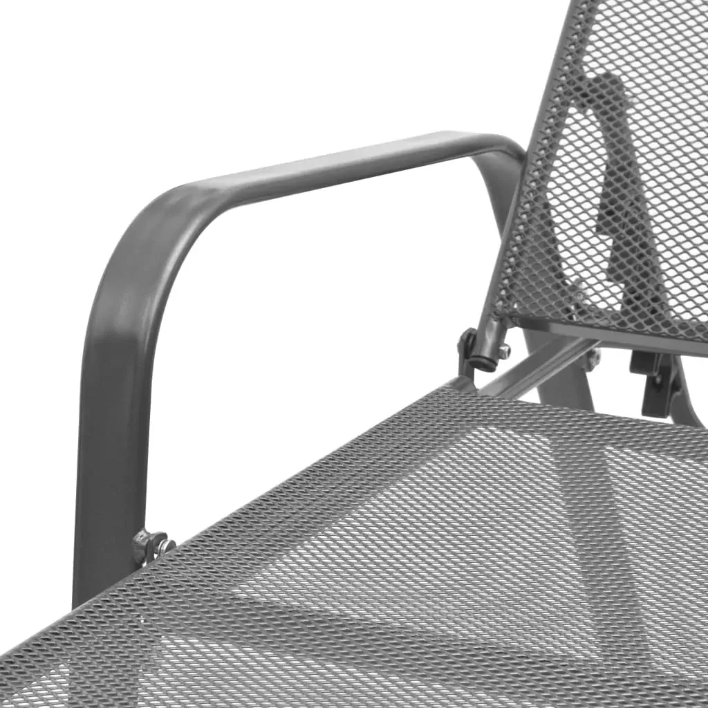 Sun Loungers 2 pcs with Table Steel Anthracite Price