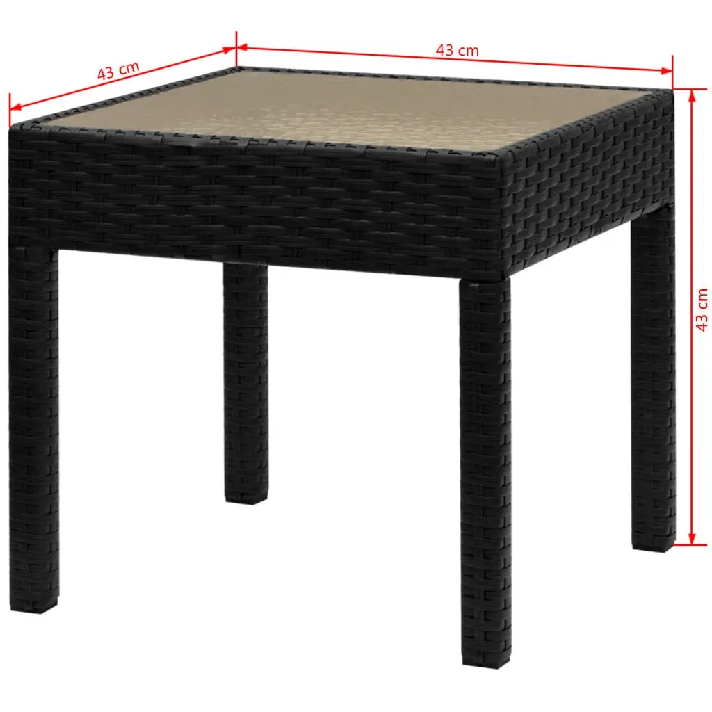 3 Piece Bistro Set Poly Rattan Black Price