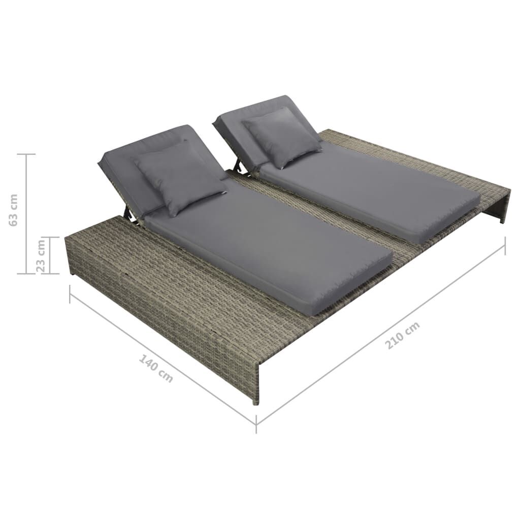 5 Piece Garden Lounge Set with Cushions Poly Rattan Grey Price