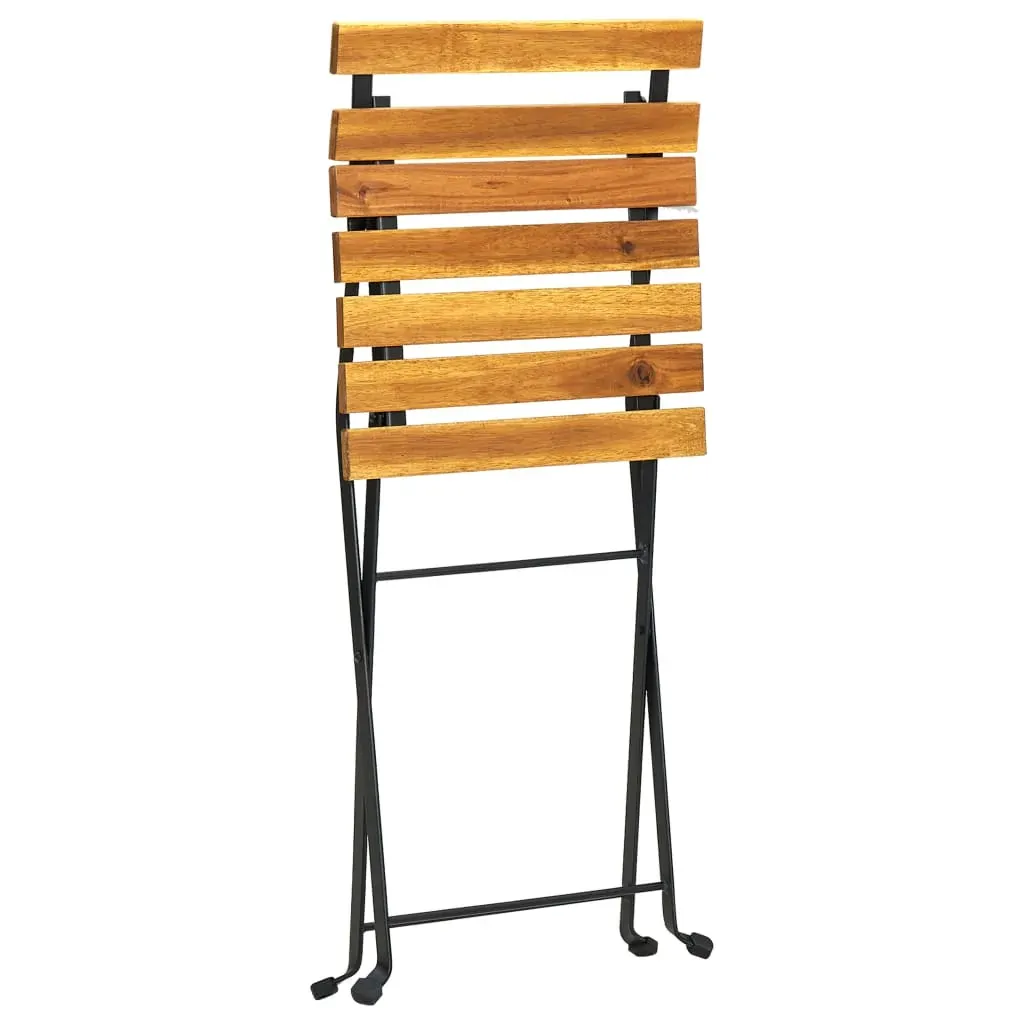Folding Garden Chairs 2 pcs Steel and Solid Acacia Wood Price